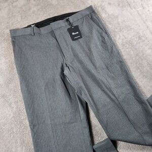 The Producer Original Men's size 36x32 Modern Fit Striped Dress Pants Gray